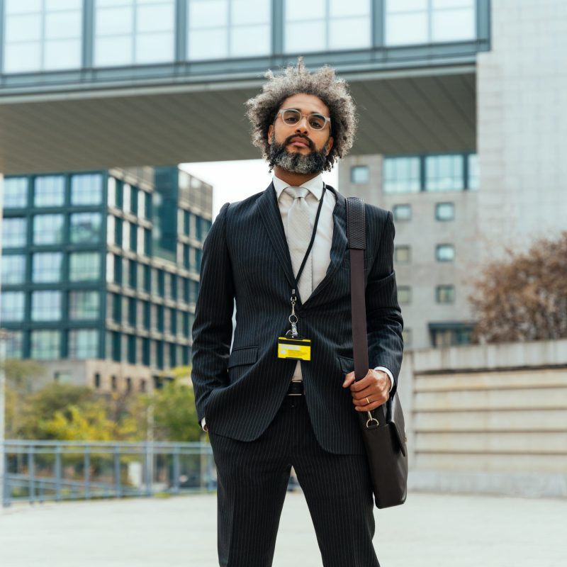 Young entrepreneur business man outside his office